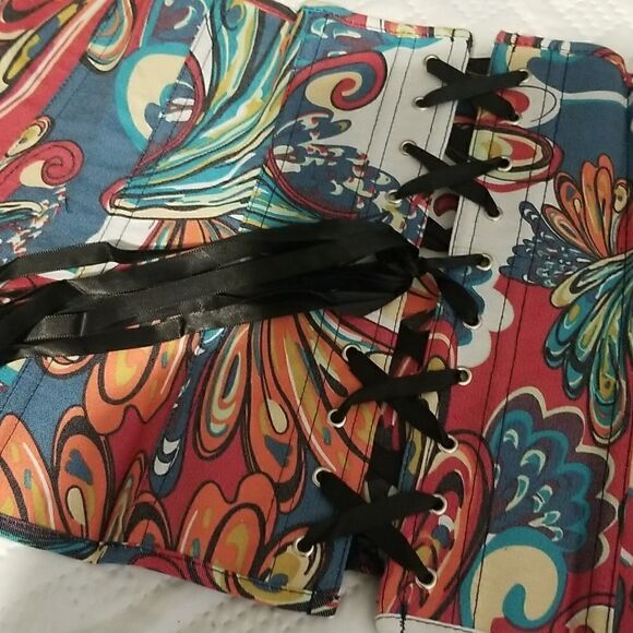 Renaissance lace-up Corset set 2 pc  butterfly new with matching panties - Picture 8 of 14